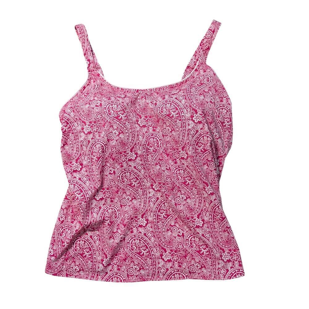 Land's End Women's swim/tankini top, size 16, Pink & white design